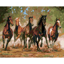 GATYZTORY Рамка Картина по номерам лошадь сделай сам ручная роспись картина по номерам животные подарок украшение дома настенное искусство 2024 - купить недорого