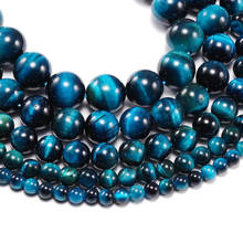 1Strand/Lot4-12mm Natural Stone Blue Tiger Eye Agat Stone Round Loose Spacer Beads Necklace for DIY Jewelry Making Findings 2024 - buy cheap