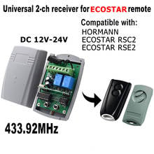 Controle remoto para garagem hormann ecostar rsc2, receptor de garagem 433mhz, 433.92mhz, receptor 12v, 2 canais 2024 - compre barato