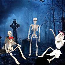 Esqueleto de plástico para decoración de Halloween, simulación de cuerpo humano, Sala de Cámara, accesorios de Casa Encantada, decoración de esqueleto humano 2024 - compra barato
