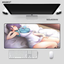 Mrgbest em estoque anime mouse pad tamanho grande sexy menina antiderrapante borracha macia com borda bloqueada impresso gamer mouse-pad para o jogador 2024 - compre barato