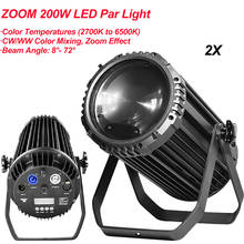 Par de luces LED con Zoom PLANO 4 en 1, 200W, RGBW, DMX512, para escenario, iluminación profesional, Bar, DJ, fiestas de boda, 2 unids/lote 2024 - compra barato