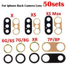 50sets  Back Camera Glass for iPhone X 7 8 Plus 6 6S 6 Plus 7G 8G 6G 7Plus Rear Camera Cover Lens 3M Sticker Holder Parts 2024 - buy cheap