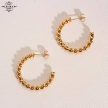 LESIEM floating charms Gold Vermeil earrings earring female 2021 for female Waves Twist earring for women Jewelry for women 2024 - buy cheap