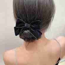 Color Bowknot Hair Curls Bun Headbands Female Retro Velvet Red Black Hair Bun Maker Fashion Women Hair Accessories 2024 - buy cheap