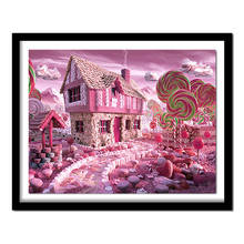 Diamante quadrado completo 5d diy pintura diamante "casa de doces" bordado ponto cruz strass pintura decoração presente 2024 - compre barato