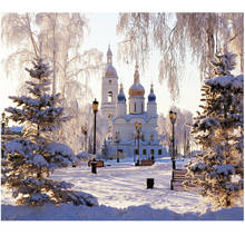 5d diy square diamond painting cross stitch kit diamond embroidery landscape SNOW Castle round diamond mosaic unfinished crystal 2024 - buy cheap