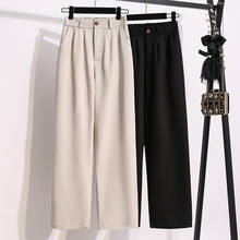 Plus Size 5XL Women's Wide Leg Pants 2020 Autumn Fashion Black Straight Pants Elastic Waist Loose Casual Pants Female Trousers 2024 - buy cheap