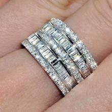 Hot Sale Anniversary ring  Diamond S925 Sterling Silver Color Band Rings for Women Wedding Engagement Rings Fashion Jewelry 2024 - buy cheap