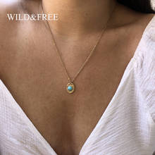Wild & Free 5 цветов зеленый ожерелья с подвеской из натурального камня для женщин цинковый сплав овальной формы подвески цепочка ожерелье Модные ювелирные изделия 2024 - купить недорого