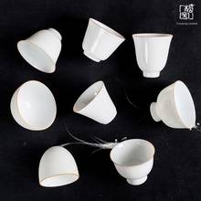 Yundream-conjunto de chá dehua revestido de cerâmica pura branca, xícara única, personalização 2024 - compre barato