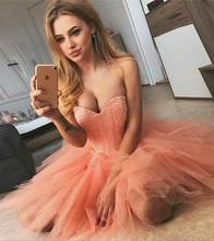 2020 Coral Beaded Sweetheart Homecoming Dresses Sexy Party Dresses Tulle Cocktail Dress Mini Prom Gown Vestidos De Graduacion 2024 - buy cheap