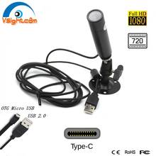 USB Type-C OTG Mini Bullet USB камера 1080P 720P USB 2,0 мини-камера для тестирования промышленности Android оборудование шлем полиции 2024 - купить недорого
