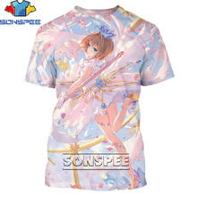 SONSPEE-Camiseta con estampado 3D de Sakura Card Captor para mujer, camiseta de dibujos animados para hombre y mujer, ropa de calle de manga corta, Top de verano 2024 - compra barato