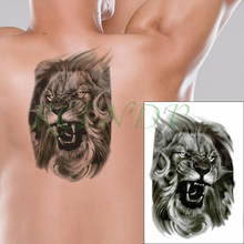 Tatuaje temporal a prueba de agua para niños, mujeres y hombres, tatuaje falso, tatuajes grandes, cabeza de león 2024 - compra barato