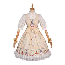 Palace tea party sweet lolita dress vintage lace bowknot cute printing princess victorian dress kawaii girl gothic lolita jsk 2024 - buy cheap
