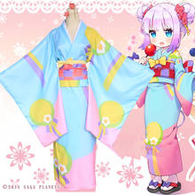 Disfraz de Anime japonés kobayashi-san Chi no Maid Dragon, Kimono, Kamui, Kanna, Cosplay 2024 - compra barato
