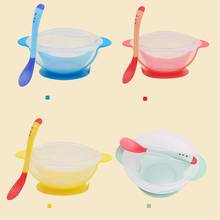 Temperature Sensing Feeding Spoon Child Tableware Food Bowl Learning Dishes Service Plate/Tray Baby Dinnerware Set 2024 - buy cheap