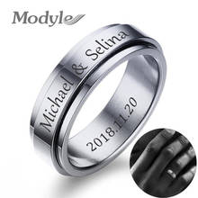 KOtik New Personalized Engraving Spinner Rings for Woman Gold Silver Color Stainless Steel Custom Name Ring Jewelry Bijoux 2024 - buy cheap