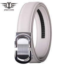 Genuine Leather Belt Man 2021 Men's Belt Cow Leather Belts Luxury Automatic Buckle White Leather Belts For Men 3.5cm Width B462 2024 - buy cheap