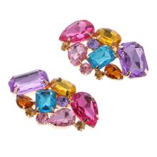 Color Shoe Clips Fashion Triangle Glass Wedding Bridal Decoration Accessories 2024 - buy cheap