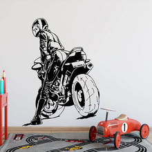 Большой мотоцикл Скутер автовелосипед красивая девушка Наклейка на стену спальня гостиная мотоцикл женщина Наклейка на стену Детская комната винил 2024 - купить недорого