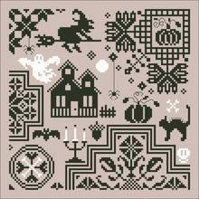 Quaker halloween cross stitch kit simple design cotton silk thread 14ct 11ct linen flaxen canvas embroidery DIY needlework 2024 - buy cheap