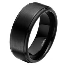 Eamti-Anillo de cerámica de 8mm para hombre y mujer, sortija de compromiso para boda, joyería para hombre, anillo negro 2024 - compra barato