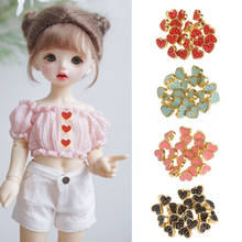 Mini botão de metal 5mm, roupas de boneca diy, estilo coração, fivela de decoração impressa para boneca 1/6, roupas, acessórios de costura, 20 peças 2024 - compre barato
