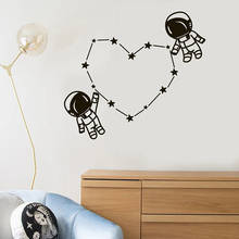Spaceman Wall Decal Astronaut Space Kids Room Nursery Bedroom Home Decor Vinyl Glass Sticker Stars Connect Love Heart Mural M171 2024 - buy cheap