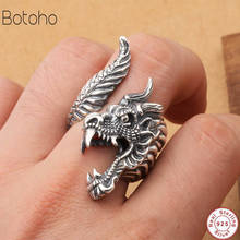 Men Ring 100 Real 925 Sterling Silver colour Domineering Dragon Opening Vintage Thai Big Thumb Ring Brand Fine Jewelry Wholesale 2024 - buy cheap