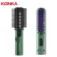 Konka modelador de cabelo alisador de cabelo curling ferro secador volumizer salão de beleza ar quente rotação cerâmica rotativa modelador de ar pente ferramentas de cabelo 2024 - compre barato
