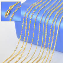 Hot Sample Order 18" Mix 10 Kinds  Solid Yellow Gold Filled Venice Figaro Rolo Curb Necklace Chains -GF  1.2-2MM 2024 - buy cheap