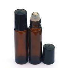 24 óleo essencial vazio da garrafa de vidro do rolo do perfume dos pces 10ml rolo-no frasco da amostra do âmbar 2024 - compre barato