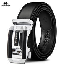 BISON DENIM Genuine Luxury Leather Men Belt Automatic Alloy Buckle Male Belt Top Quality Genuine Cowskin Leather Strap W71533 2024 - buy cheap