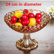 European luxury home glass fruit plate, living room creative decoration, modern dried fruit plate, fruit bowl, candy dish 2024 - buy cheap