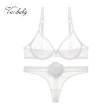 Varsbaby-bragas de encaje Sexy para mujer, conjunto de sujetador con cola de conejo, Tanga de mujer, ropa interior de talla grande 2024 - compra barato