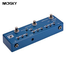 Mosky rd5 pedal de reverb multi efeitos, 5 em 1 para guitarra + reforço + overdrive + amortecedor invólucro de metal com true bypass 2024 - compre barato