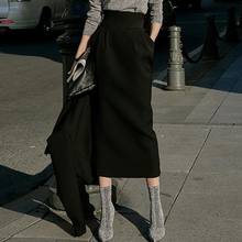 New arrival vintage utumn winter women skirt woolen high waist ol slim long pencil skirt office lady 2024 - buy cheap