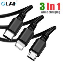 3 in 1 USB Cable for Mobile Phone Micro USB Type C Charger Cable for iPhone X 8 7 6 S9 S8 Charging Cable Micro USB Charger Cord 2024 - buy cheap