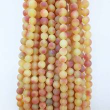 Factory Price Matte Blood Amber Color Jade Gemstone Frost Round Loose 8MM Natural Stone Beads For Jewelry Making DIY Cheap 2024 - buy cheap