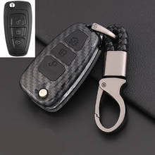 Carbon ABS Car Key Cover key Case for Ford Ranger C-Max S-Max Focus Galaxy Mondeo Transit Tourneo Custom Flip key 2024 - buy cheap