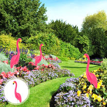 Jogo de flamingo artificial para jardim, 2 peças, estátua, estatueta, decoração para casa, jardim, estaca, decoração, gramado 2024 - compre barato