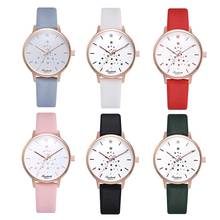 Fashion Star Print Round Dial Analog Faux Leather Band Women Quartz Wrist Watch Ladies Dress Watches Gift Luxury Christmas Gifts 2024 - buy cheap