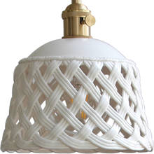 Lámpara colgante LED, luminaria moderna japonesa de latón y cerámica blanca para Loft, comedor y hogar, iluminación antigua 2024 - compra barato