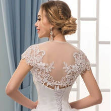 Wedding Jackets Lace Front Open Cap Sleeve Bridal Boleros White Ivory Shawl Wrap Appliques Bride Jacket 2024 - buy cheap