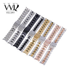 Rolamy 22mm High Quality Stainless Steel Wrist Watch band Replacement Metal Watchband Bracelet Double Push Clasp For Seiko 2024 - buy cheap