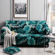 Folhas nórdicas elásticas slipcovers capa do sofá plantas tropicais para sala de estar secional l forma sofá capa 2/3 seater 2024 - compre barato