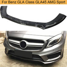 Автомобильная Передняя губка для Mercedes-Benz GLA Class GLA45 AMG и Sport 2015 2016 передний бампер спойлер для губ разделители защита из углеродного волокна 2024 - купить недорого
