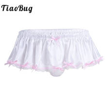 Men Underpants Ivory Soft Shiny Bowknot Ruffled Lace Lingerie Skirted Sissy Panties Bikini Briefs Sexy Male Gay Underwear 2024 - buy cheap